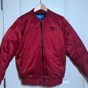 Adidas Mid Padded Women’s Bomber Jacket Sz 090 Small Burgundy Urban Streetwear